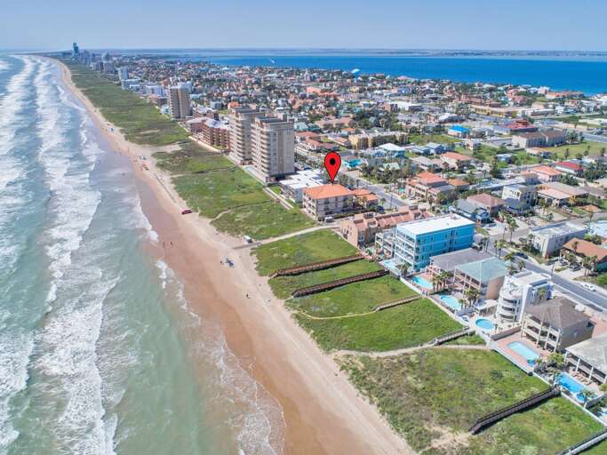 Aerial view of the property.