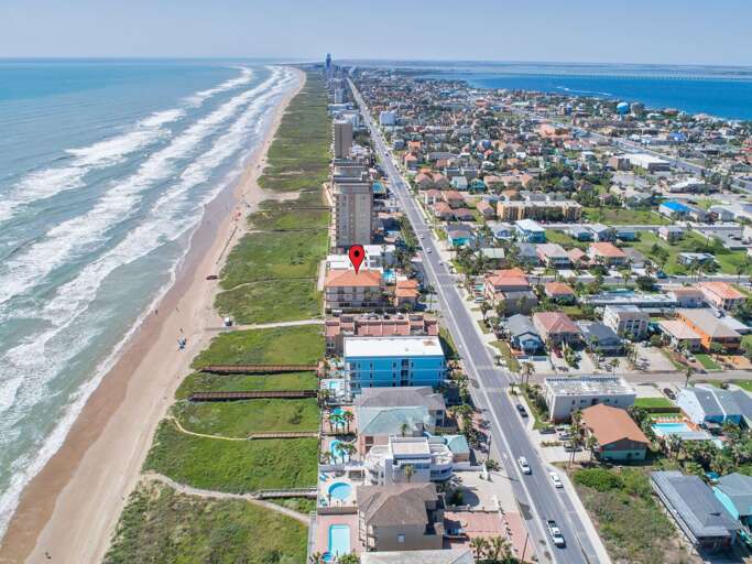 Aerials of property. Right on the beach!