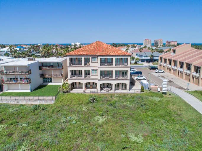 Back exterior of the property. This rental is the left side in this photo.
