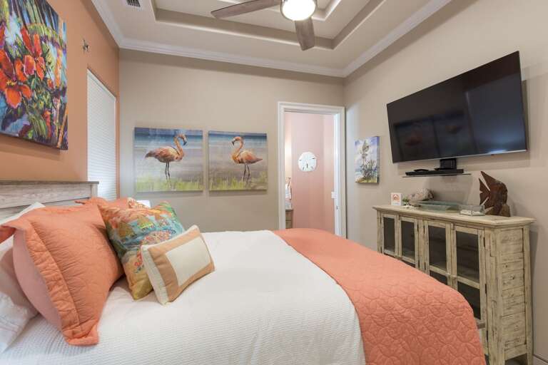 Second floor bedroom with 4K TV