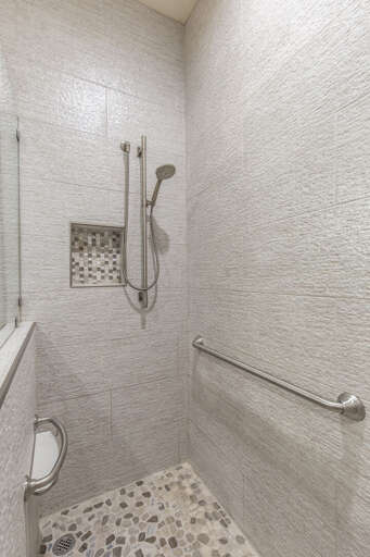 Ground floor guest bathroom walk-in shower