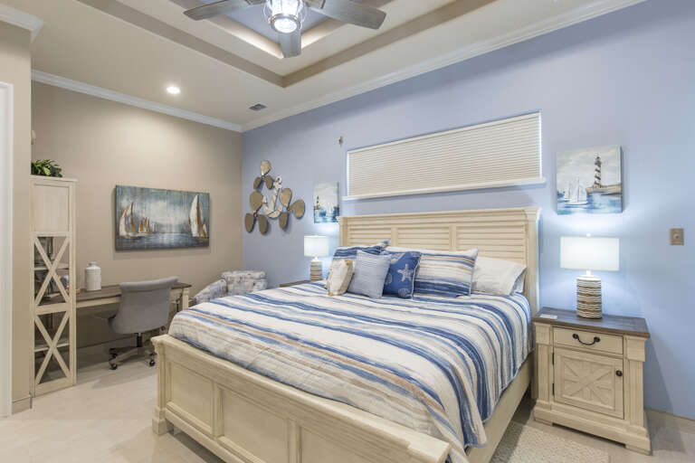 Master bedroom with king bed