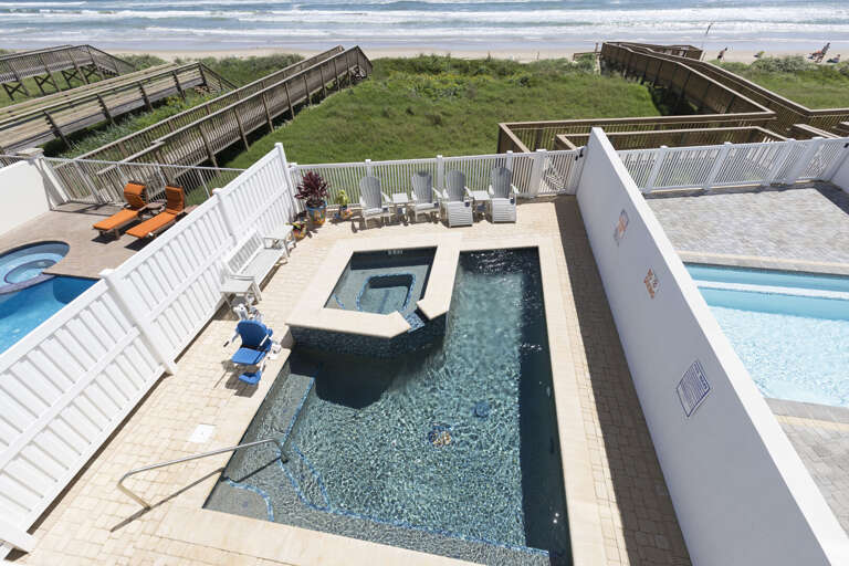 Private heated pool and hot tub