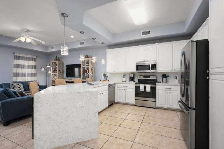 Kitchen is fully stocked with all cooking supplies with Stainless Steel Appliances!