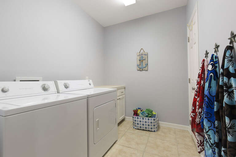 Washer/dryer located in house