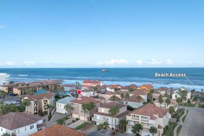 Aerial of our townhome in close proximity to the beach! Great gated subdivision with beach access directly from the community.