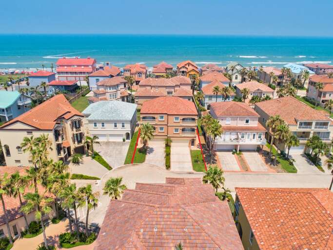 Aerial view of the townhome.