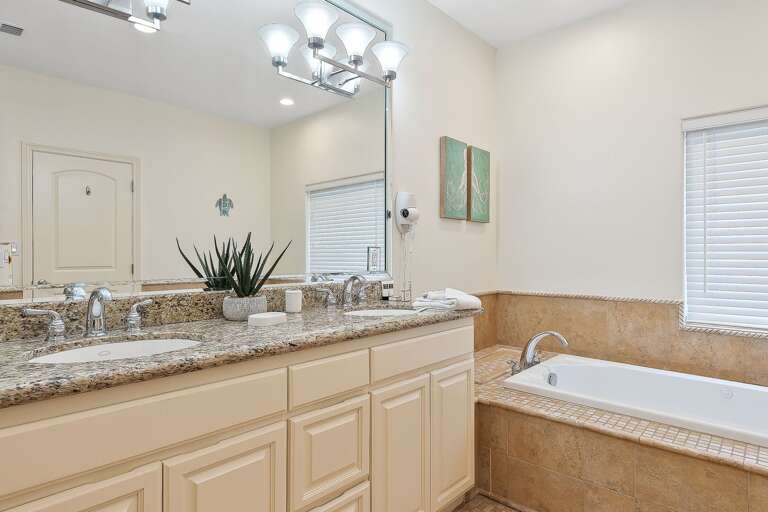 Master bathroom also features an oversized soaking tub!