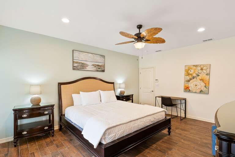 Master bedroom with King size Bed and flat screen TV.
