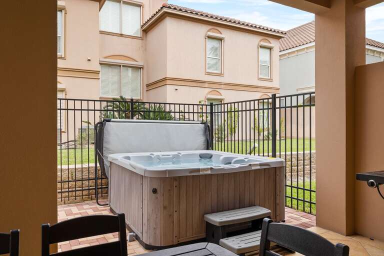 Unwind in your private hot tub after a day in the sun