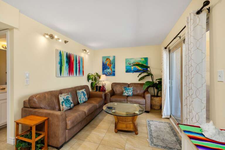 Living room overlooking the beach.