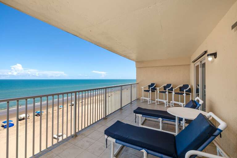 Your private beach front balcony overlooks the Gulf and has ample seating for you and your guests.