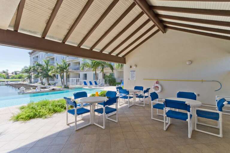 Enjoy outdoor meals and gatherings in the shaded community pavilion.