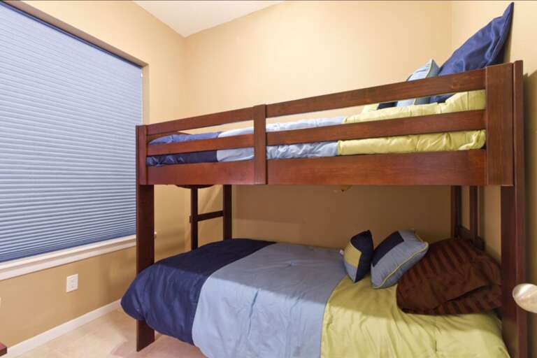 Guest bedroom with bunk bed.