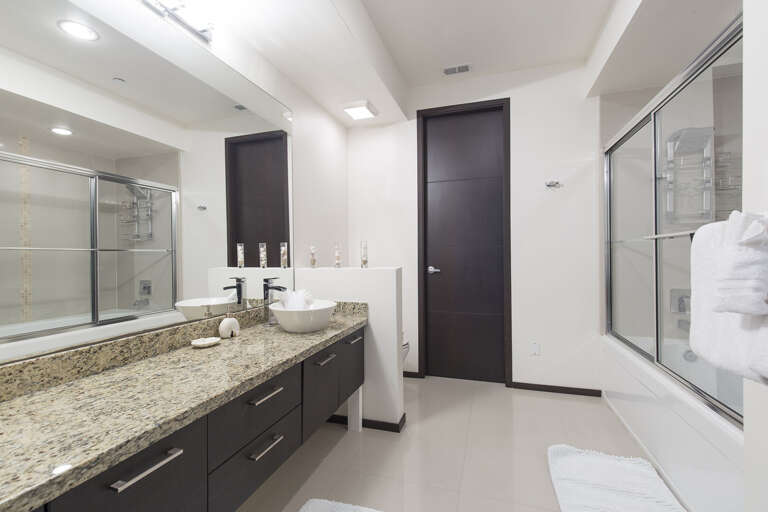 Master bathroom with tub & shower combination