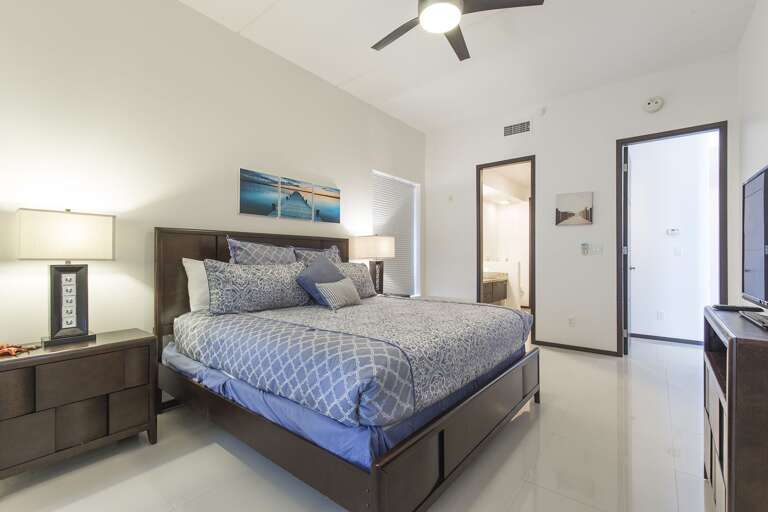Master bedroom with a king bed Master bedroom with a king bed
