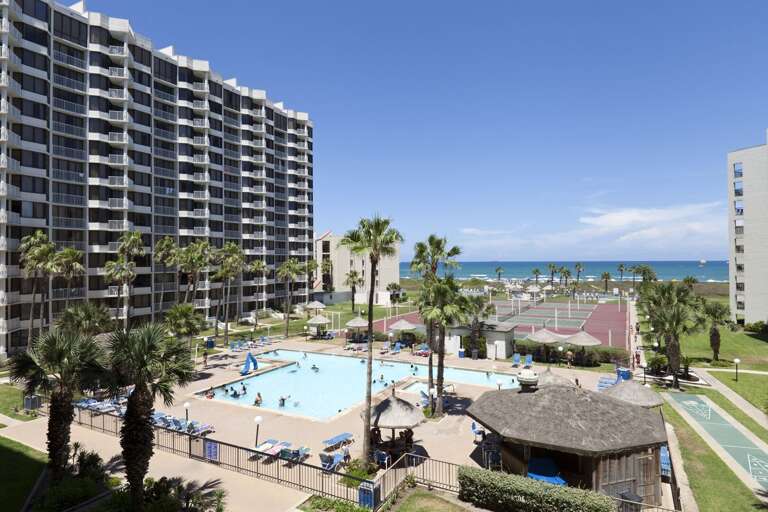 Beautiful views to the grounds of the complex and beach.