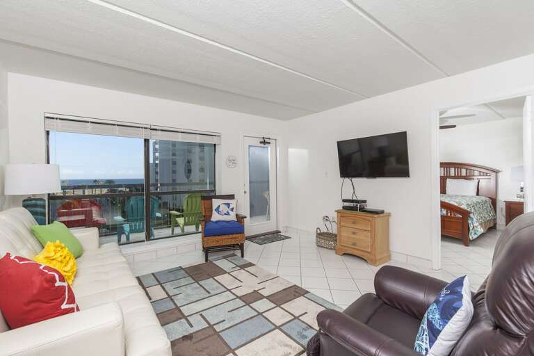 Living area with flat screen t.v.