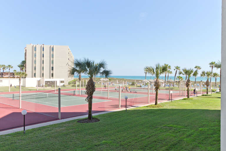 This condo has great views of the tropical grounds of Saida Condominiums
