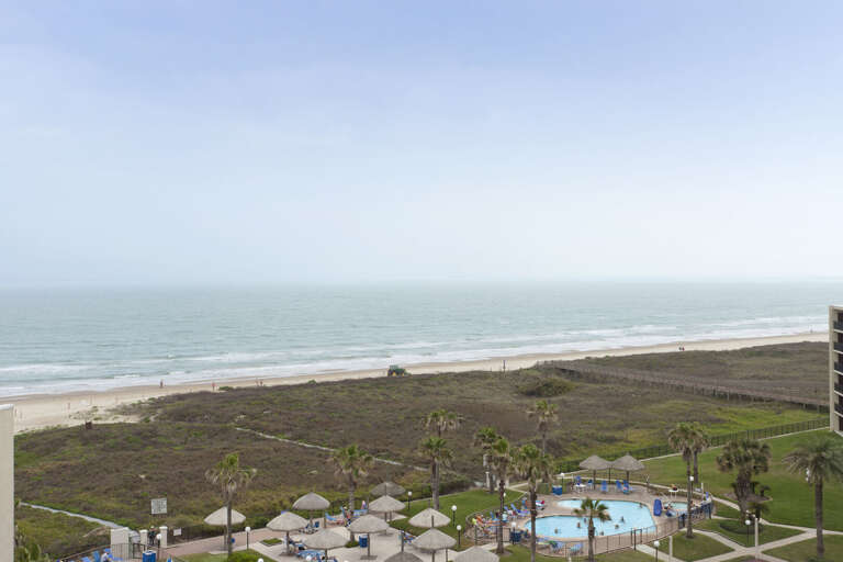 Aerial view of Saida Condominiums! Ocean Front with several community swimming pools!