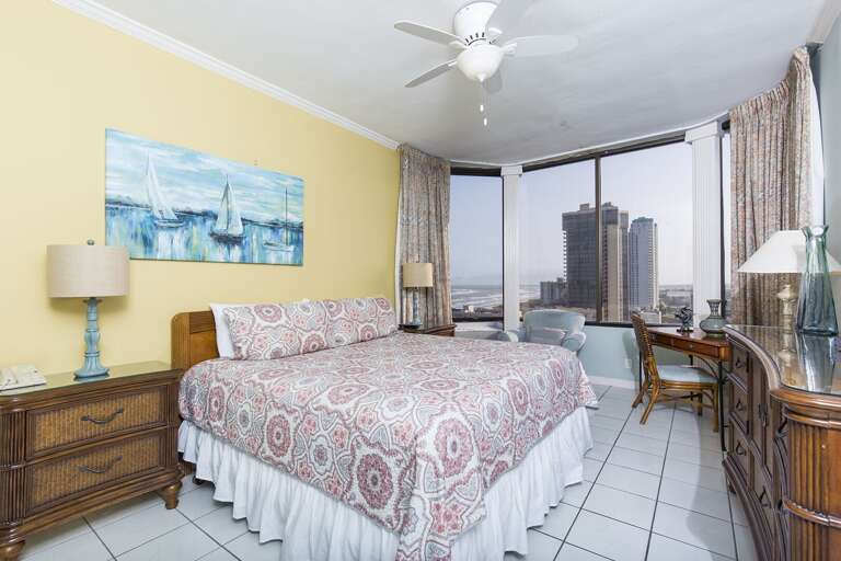 Master bedroom with a king bed!