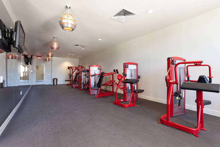 Keep up with workouts in the fully equipped onsite fitness center.