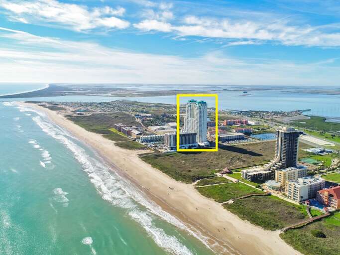 Aerial view of the oceanfront Sapphire complex!