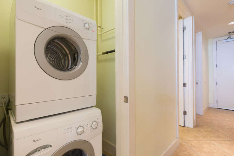 Washer & dryer for guest use located inside the condo.