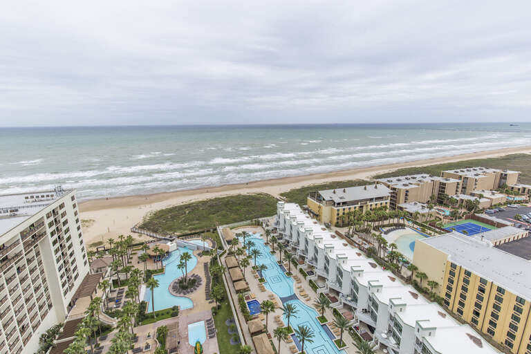Aerial view of the oceanfront Sapphire complex!