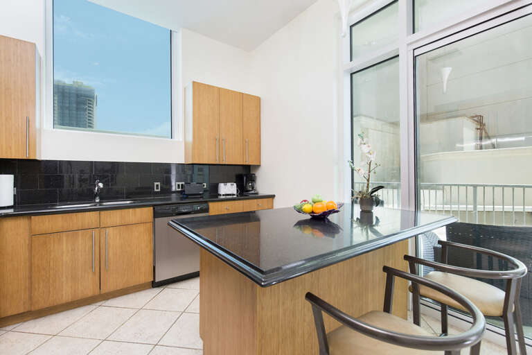 Kitchen Area with direct balcony access