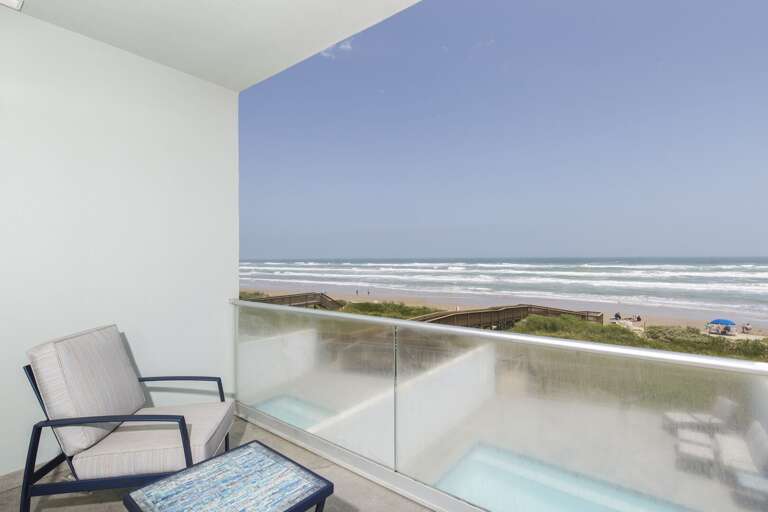 Master balcony with beach views. Master balcony with beach views.