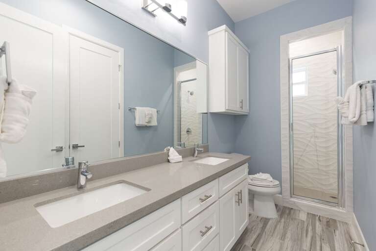 Second floor hallway guest bathroom