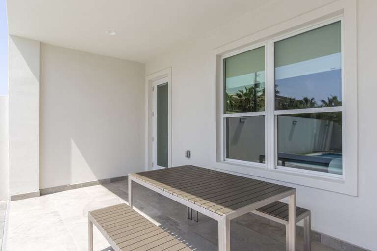 Patio with picnic table