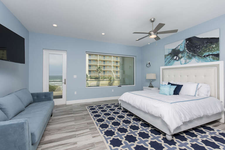 Third floor master bedroom with king bed