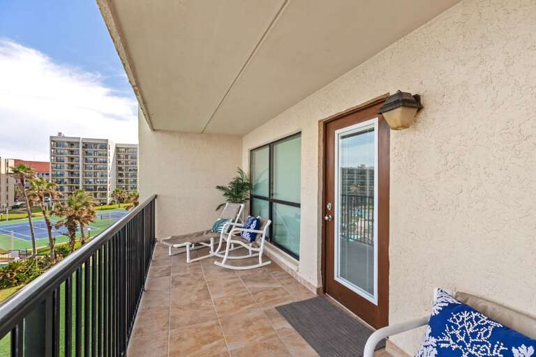 Balcony seating to enjoy the gorgeous sunrise