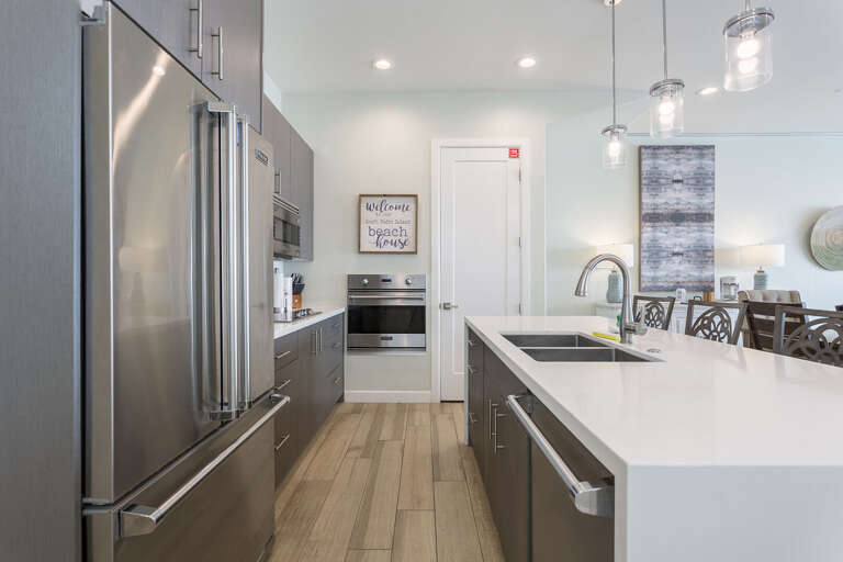 Fully Stocked Kitchen with pots, pans, and glassware perfect to prepare your home cooked meals!