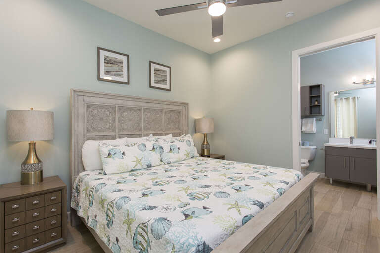 Ground floor guest bedroom with a King bed and en-suite.