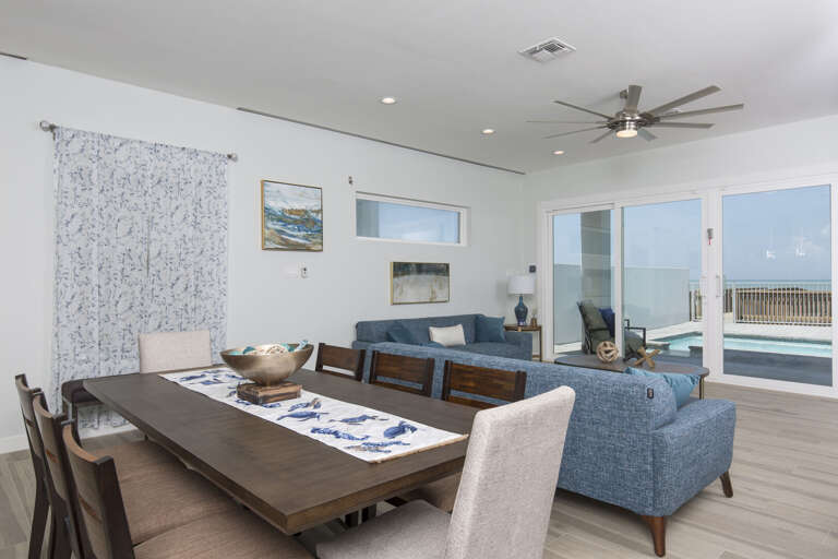 Open concept floor plan with kitchen and living area