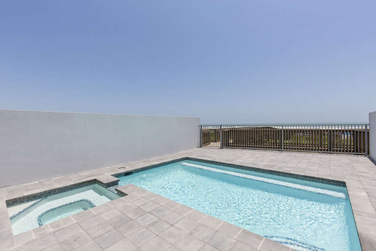 Private heated pool and hot tub