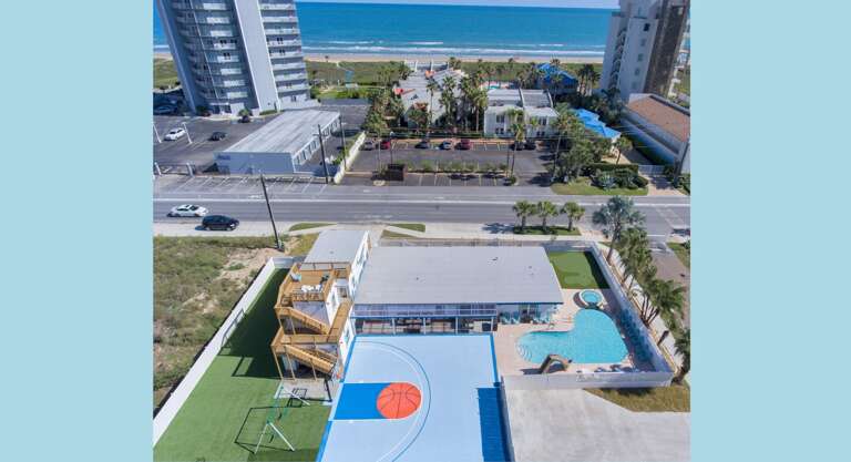 Aerial view of the property