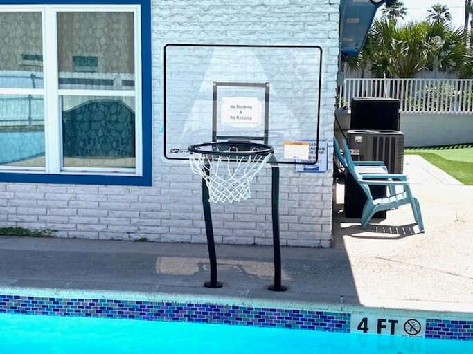 Enjoy a game of basketball in the refreshing pool!