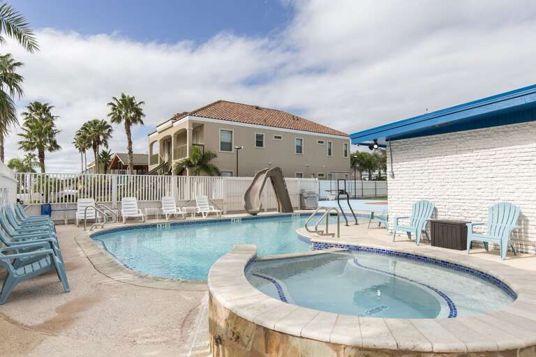 Our pool and hot tub are very large to accommodate all our guests! Its heated too!