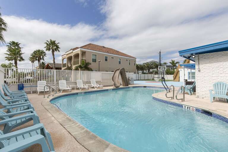 Our pool is very large to accommodate all our guests! Its heated too!