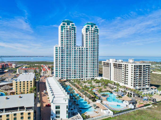 Aerial view of the oceanfront Sapphire complex!