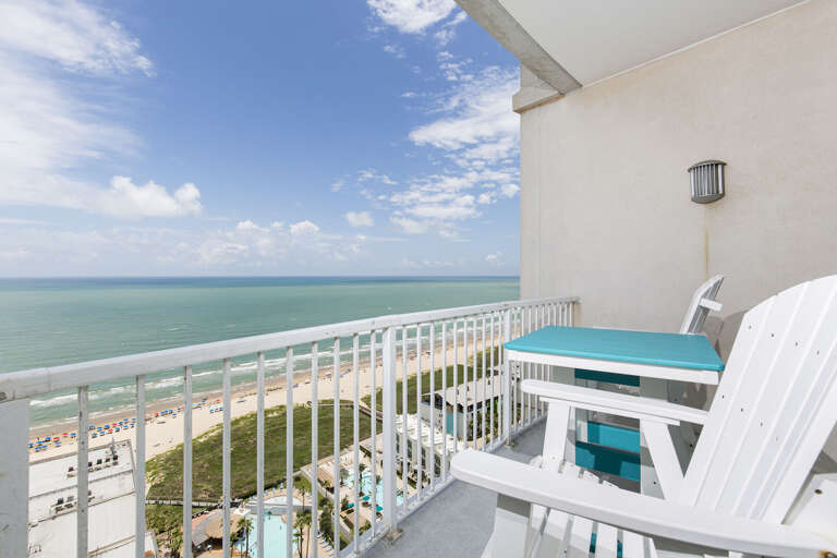 Private beach facing balcony! Enjoy amazing sunrises from the 23rd floor condo.