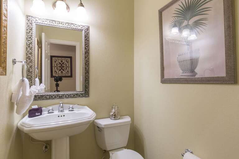 Guest half bathroom located on the second floor