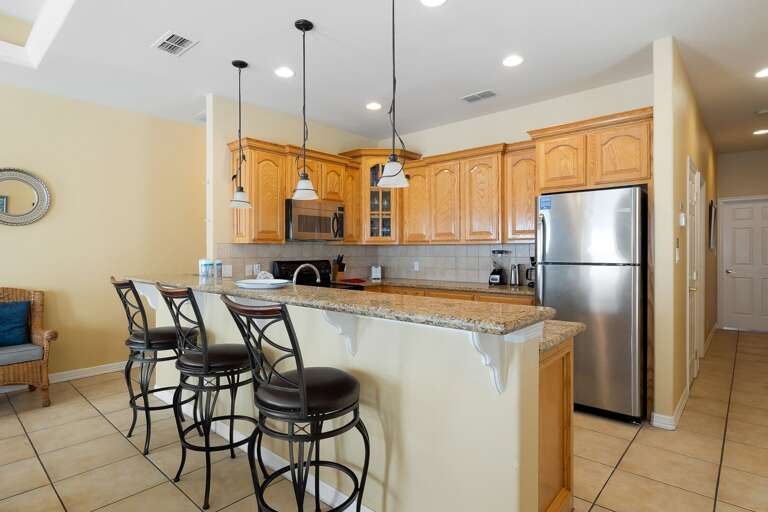 Kitchen with bar seating