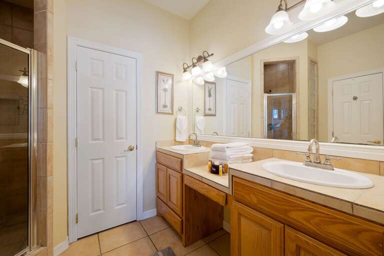 Master bathroom featuring double sinks!