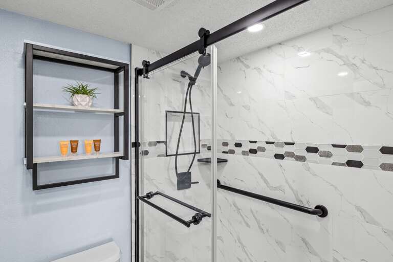 New walk-in shower in the master bathroom!