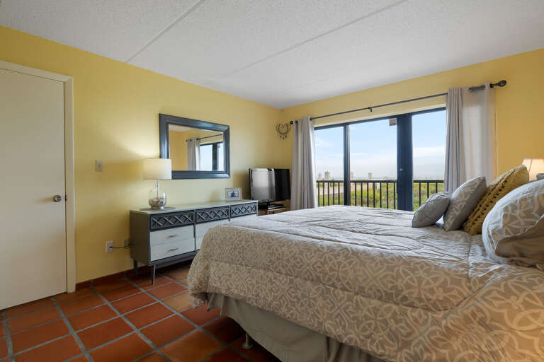 Master Bedroom overlooking towards the beach!